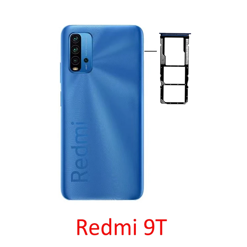 Phone SIM SD Card Trays For Xiaomi Redmi 9T New Chip Card Slot Holder Drawer Part Black Blue For Redmi 9T With Tool