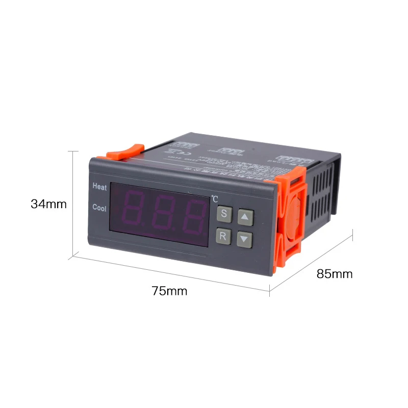 Digital Temperature Controller -99~400 Degree PT100 M8 Probe Thermocouple Sensor Embedded Thermostat 220V Heating Cooling Switch