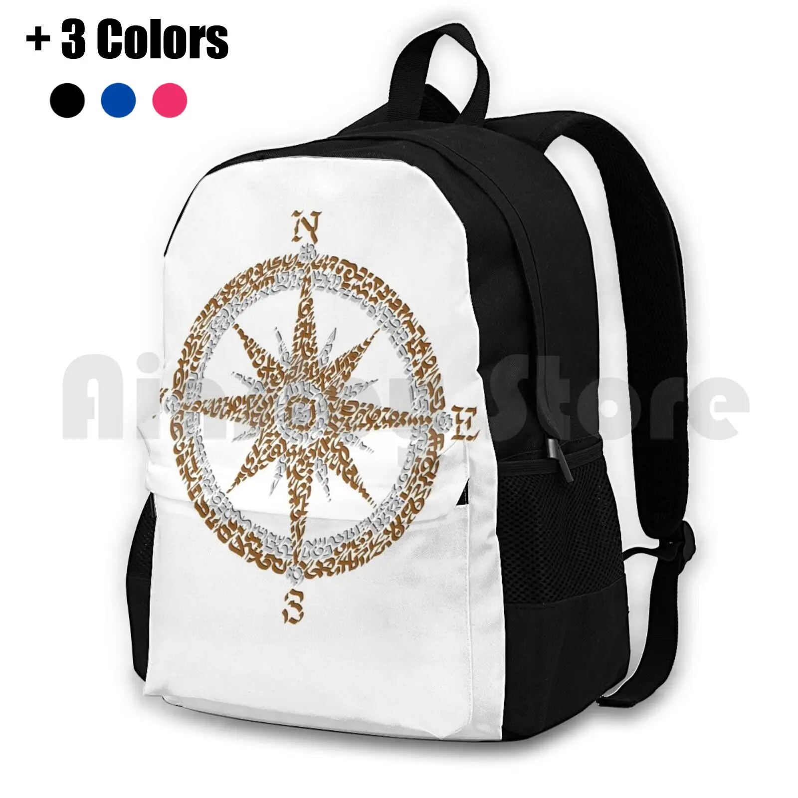 

Compass Outdoor Hiking Backpack Riding Climbing Sports Bag Compass Round Circular Cardinal Points Est West South North Star