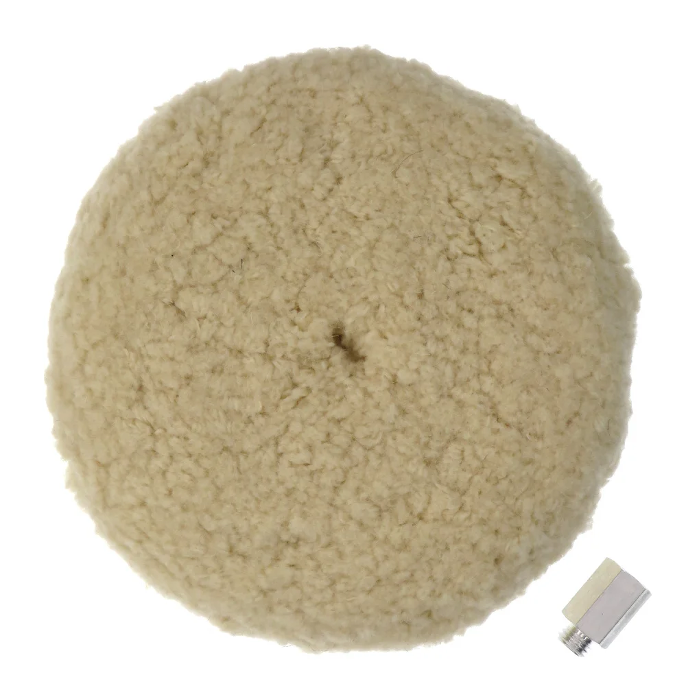 7 Zoll Polierpad aus 100 % Wolle, doppelseitig, 180 mm, Klettverschluss zum Verbundschneiden und Polieren von Auto-Marine-LKWs, Autoreparaturwerkzeugen – Detail 6