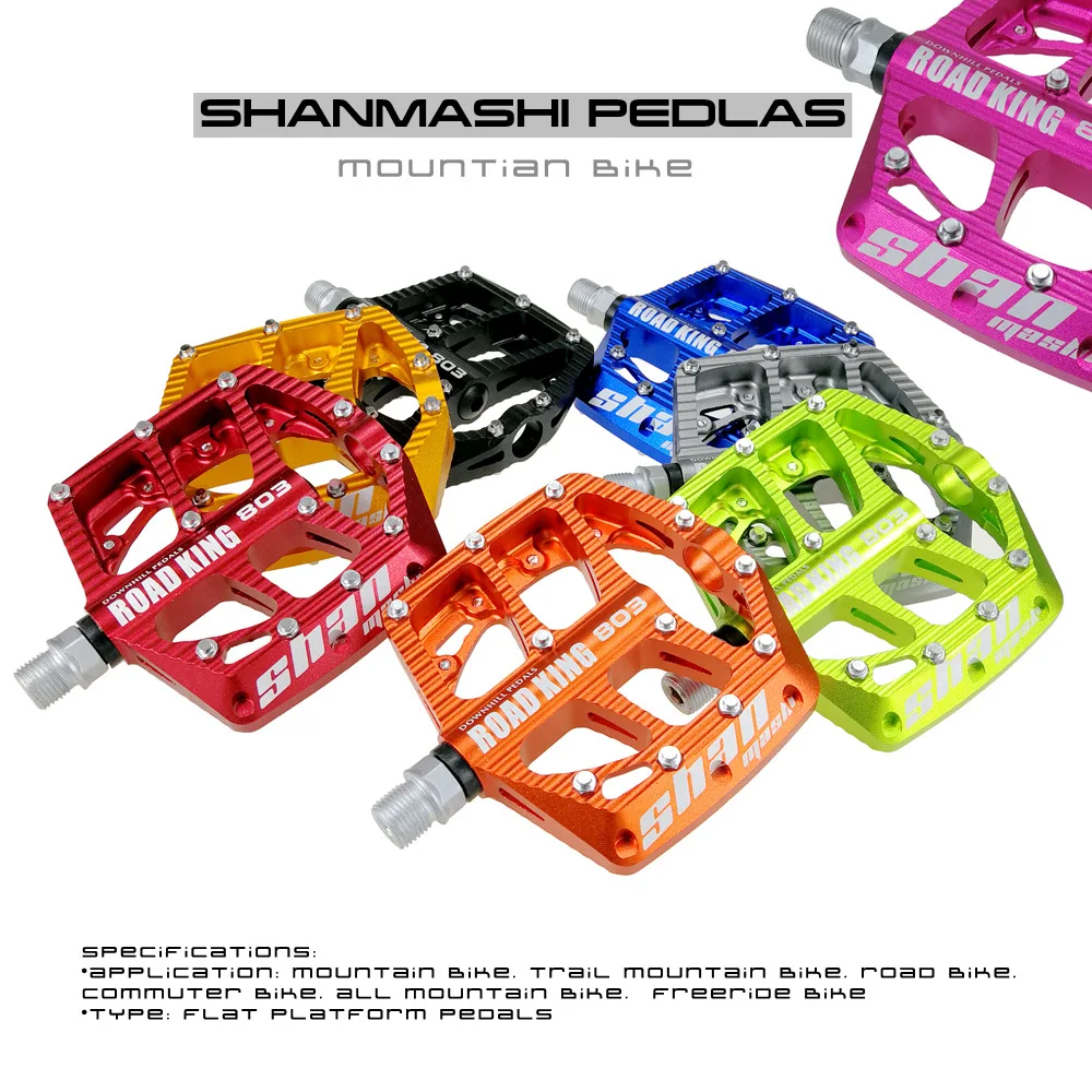 Mountain Bike Sealed Pedals Anodizing CNC Aluminum Body for MTB Road Bicycle 3 Bearing Non-Slip Flat Foot Pedal Part