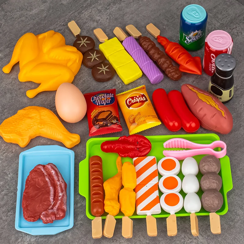 Kids Barbecue Food Set Kitchen Pretend Play Cooking Toys Girl Early Education Outdoor BBQ Parents-Child Interactive Toy