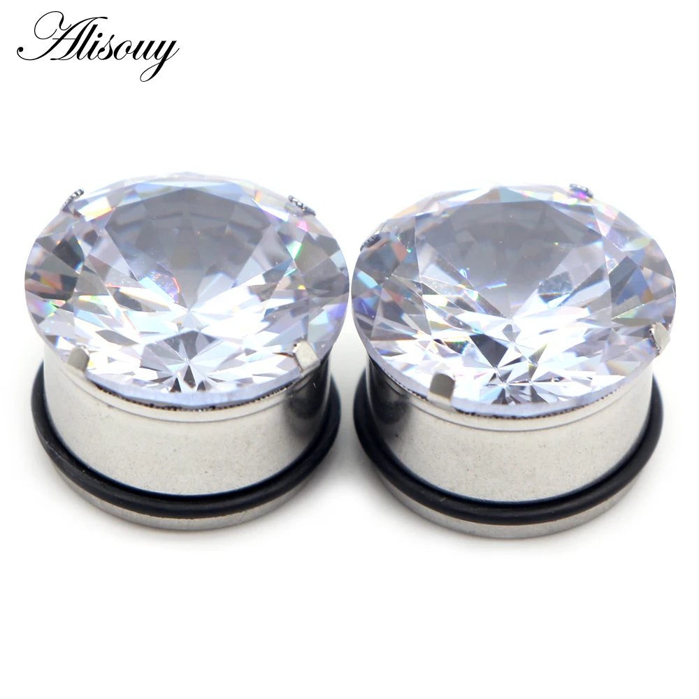 Simple Ear Plug Tunnel Zircon Earring Expander