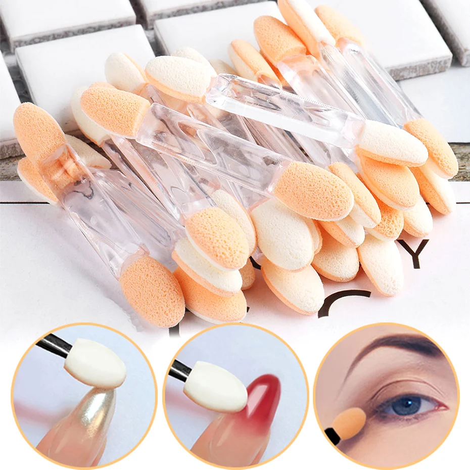 10pcs Cotton Swab Nail Art Brush Eyeshadow Applicator Nail Glitter Friction Rod Powder Brush Makeup Shadow Applicator NLNJ194