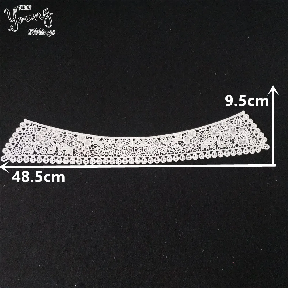 New arrive Lace Fabric White Flower Embroidery Applique Neckline Lace Collar DIY Wedding dress Accessories Craft Sewing Supplies