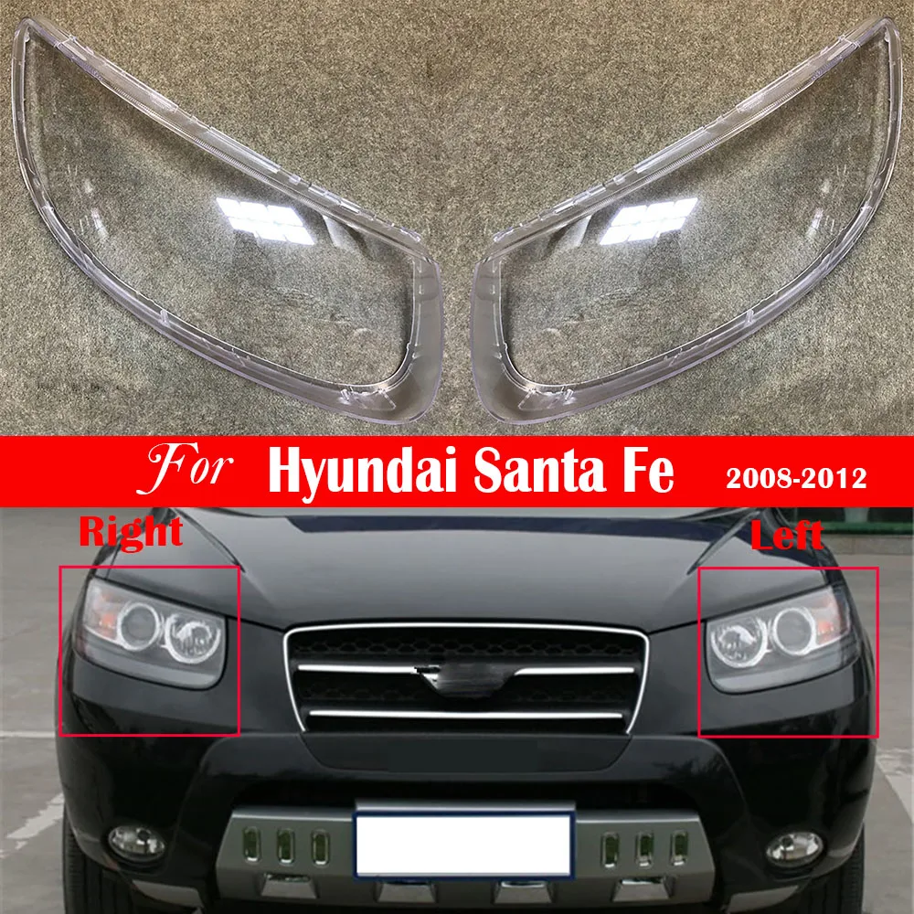 Car Headlamp Lens For Hyundai Santa Fe 2008 2009 2010 2011 2012 Headlight Cover Replacement Auto Shell Transparent Lampshade