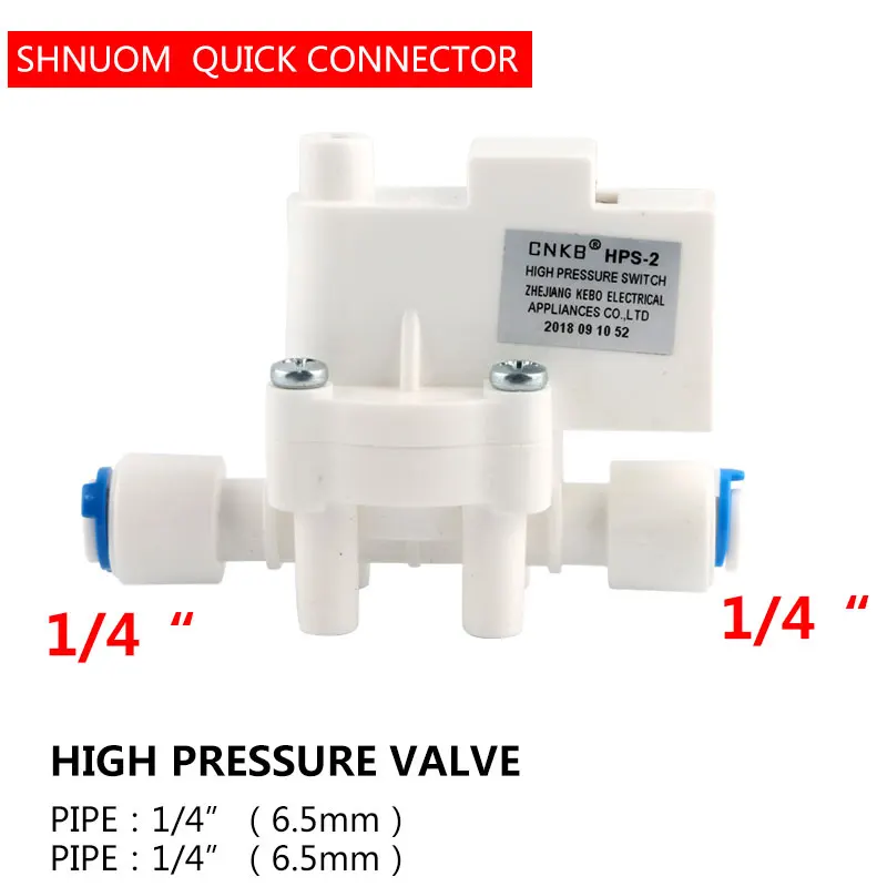 RO Water Purifier Parts High Pressure Valve Switch 1/4 \