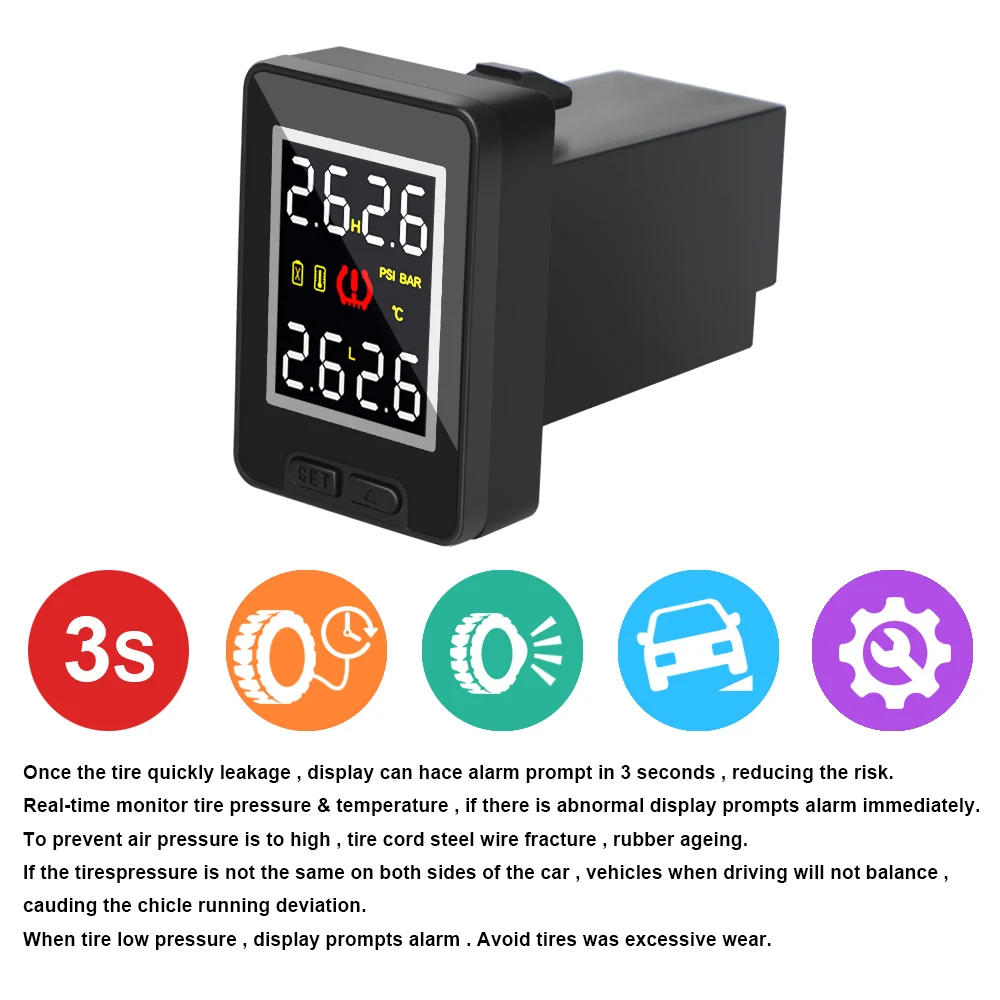 

Temperature Real-time Monitoring Tire Pressure Monitor System Save Fuel Car TPMS for Toyota