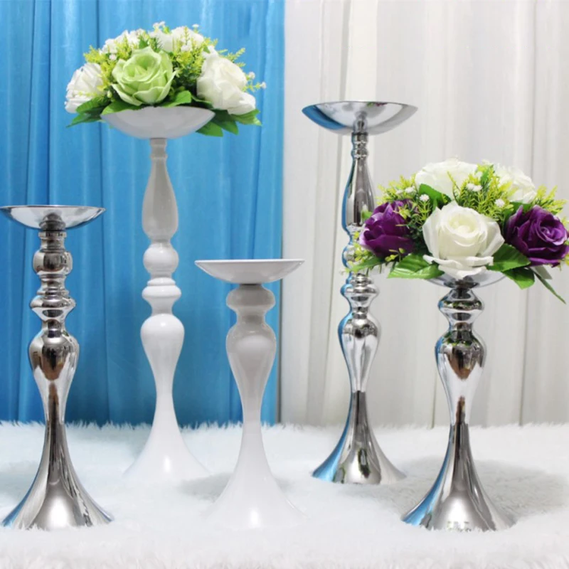 Nordic Candle Holders Stand Column Candlestick Event Road Lead Flower Vase Rack Table Wedding Centerpieces Party Dinner Decor