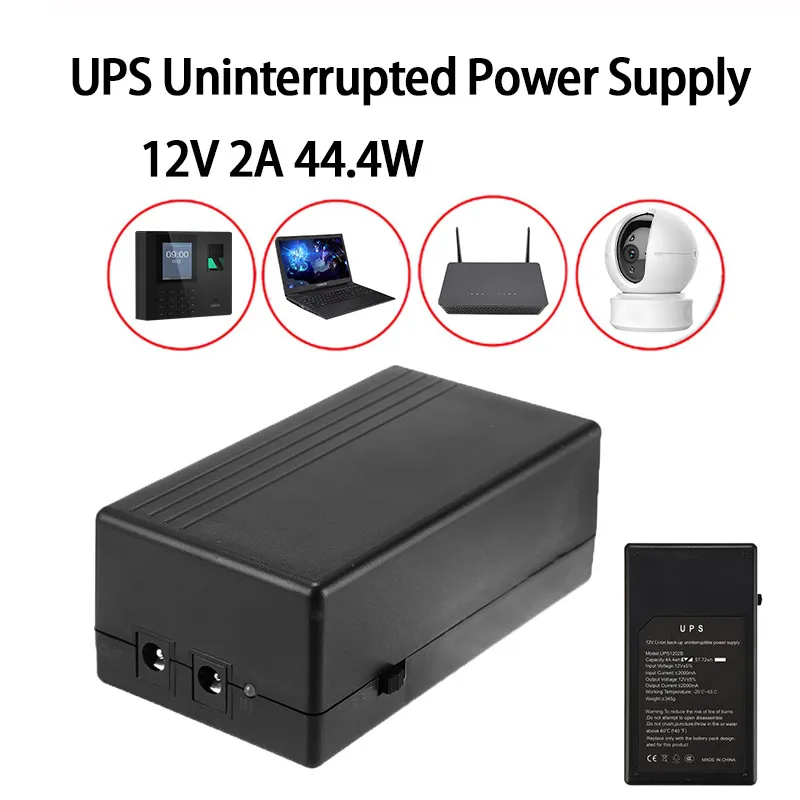 12В 2А 44,4 Вт безопасность в режиме ожидания источник питания UPS бесперебойного резервного питания мини батарея для камеры маршрутизатор