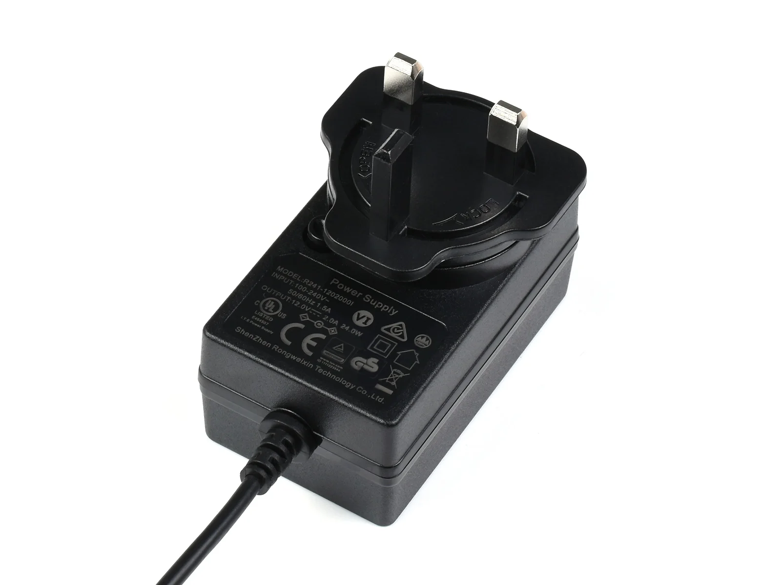 Waveshare Power Supply, Power Adapter, 12V/2A, DC Jack Output