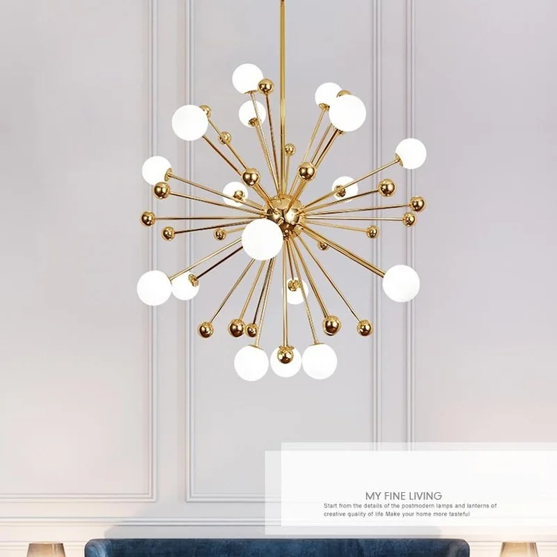 

Nordic LED Chandeliers Dandelion American Magic Bean Lights Art Decoration Light Fixtures for Living Room Dining Room Bedroom