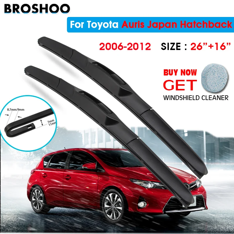 

Car Wiper Blade For Toyota Auris Japan Hatchback 26"+16" 2013-2017 Auto Windscreen Windshield Wipers Blades Wash Fit U Hook Arms