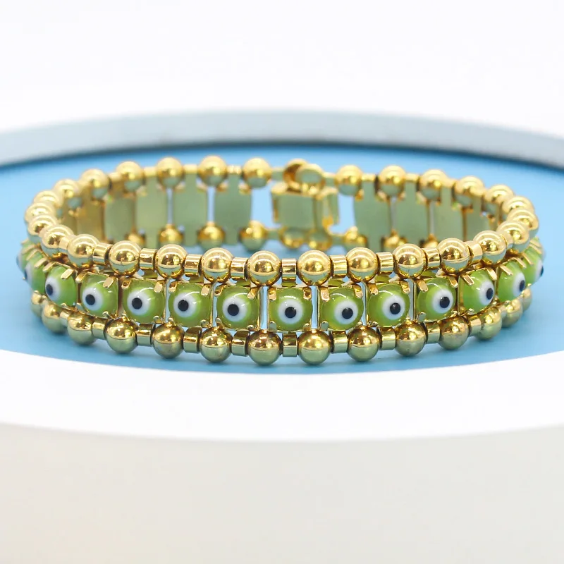 2021New FS Beautiful Gold Plated Evil Eye Bracelet For Women Fashion Jewelry Free Shipping