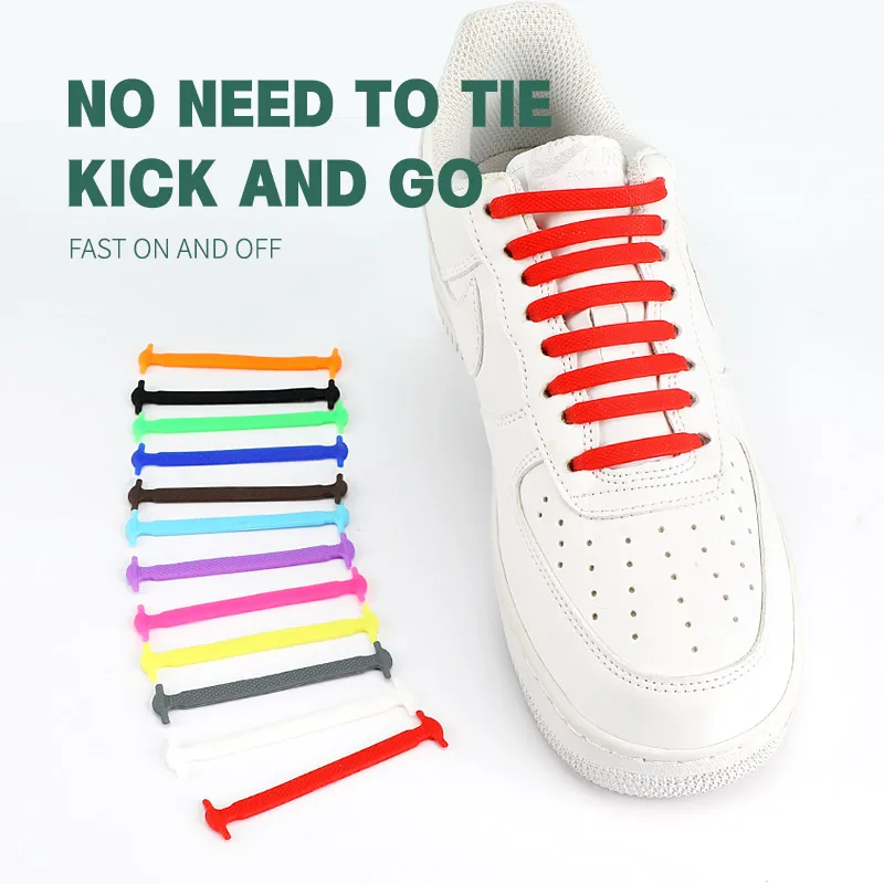 New Large-Size Elastic Silicone No Tie Shoelace Lacing for Men Women Kids Adult Sneakers Quick Shoe Lace