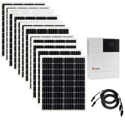 Etfe Flexible Solar Panel Kit Complete 5000W 220V 110V For Home Hybrid Inverter Controller Solar Battery Charger Car Campping