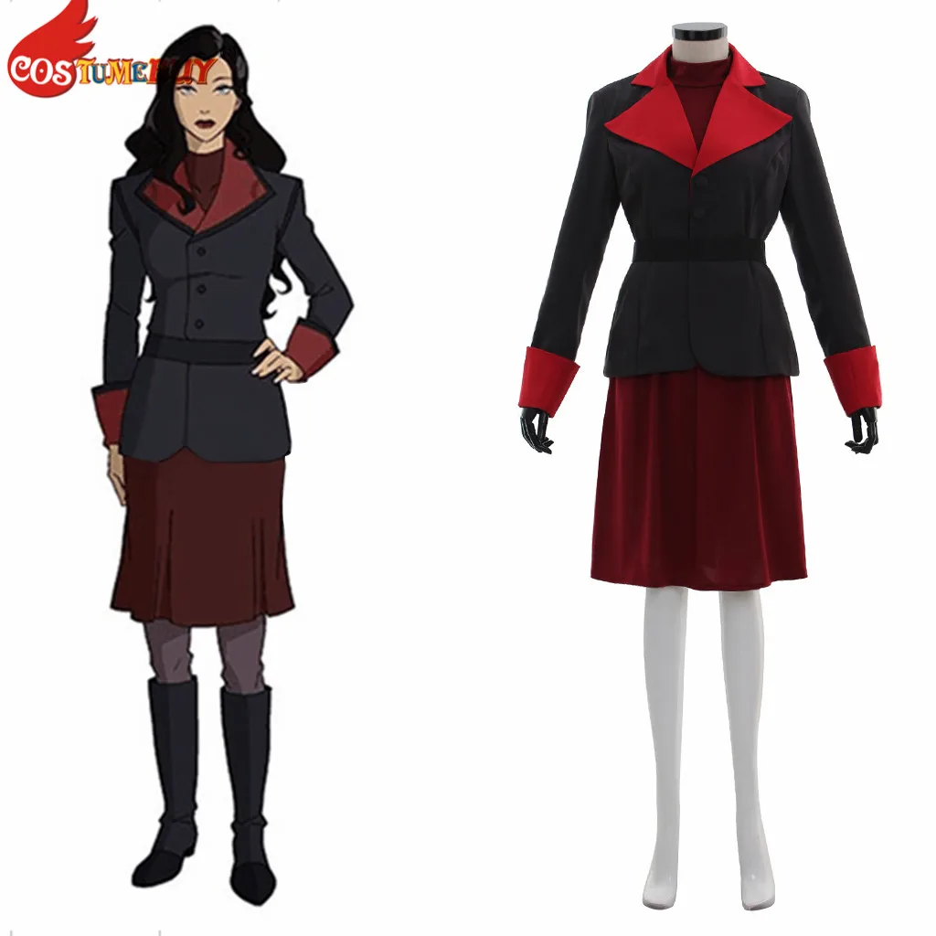 

Anime Avatar Legend Korra Cosplay Asami Sato Costume Full Set Women Dress Custom Made