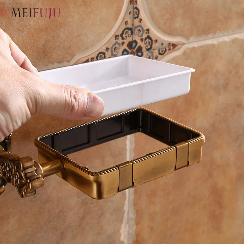 Detachable Soap Dishes Antique Soap Holder Wall Mounted Bathroom Shelf with Folding Hook Soap Basket New Bath Holders Products