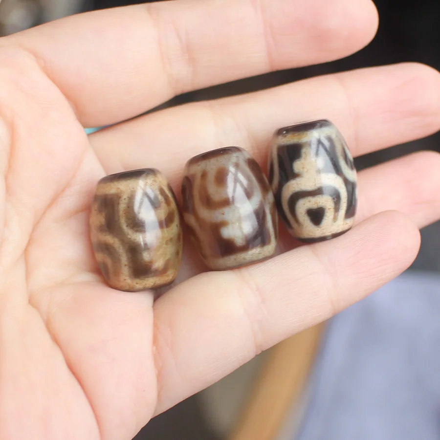 1pcs , 15-22mm, ,Tibet Dzi Agates Drum shape Beads , Many Patterns , Jewelry Making Beads