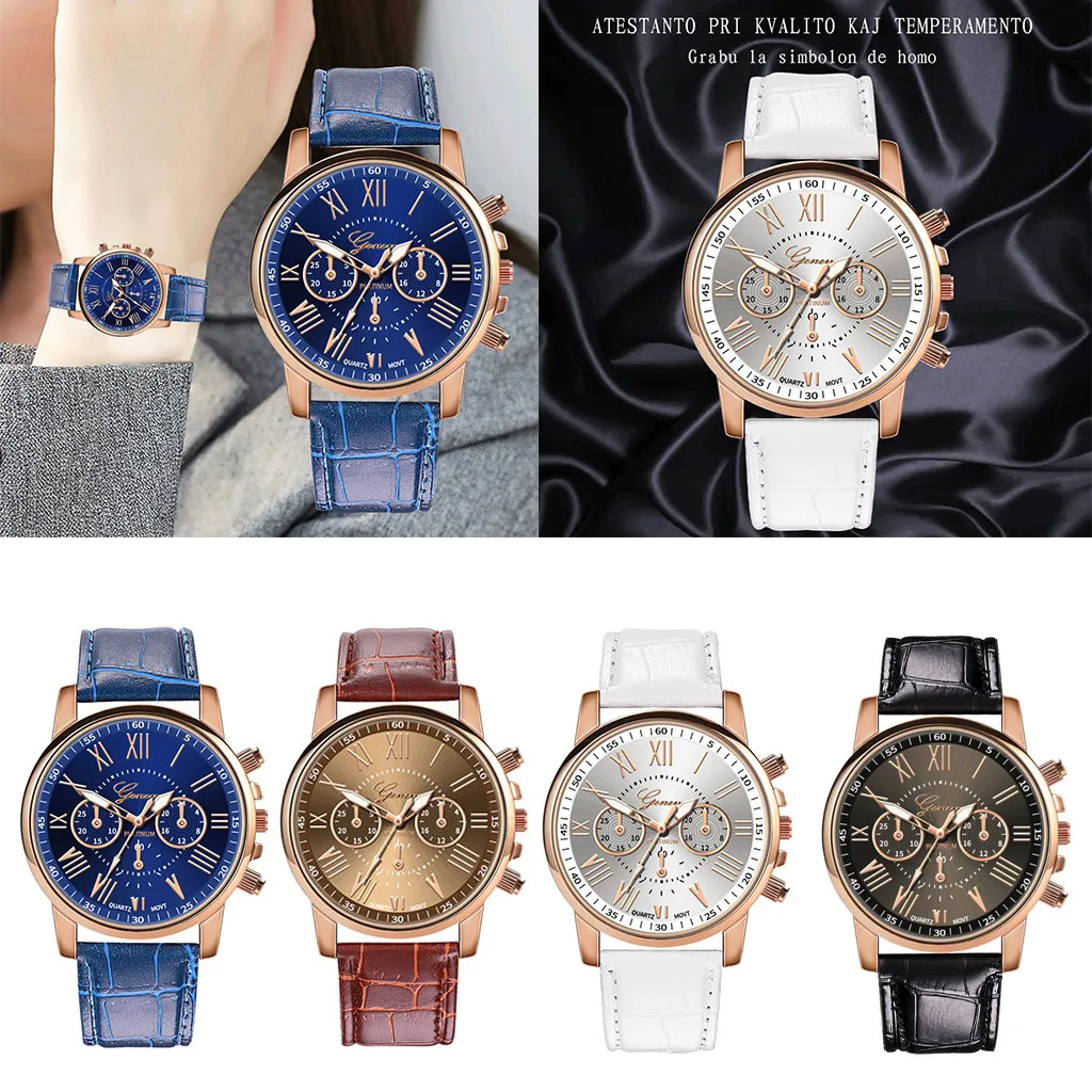 

Women Watch Rhinestone Fashion Exquisite Women Leather Casual Watch Luxury Analog Quartz Crystal Wristwatch Digital Montre