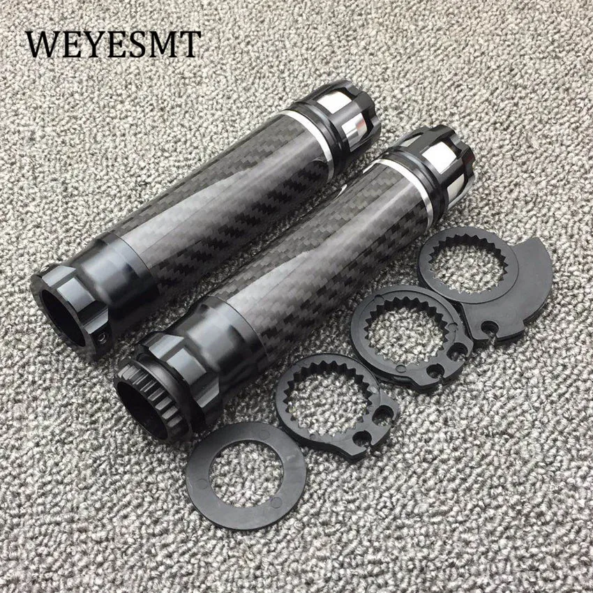 Carbon Fiber Universal Handlebar Grips Motorcycle Handle Grip Accessories For SUZUKI GSXR GSX R GSX-R 600 750 1000 Hayabusa GSF