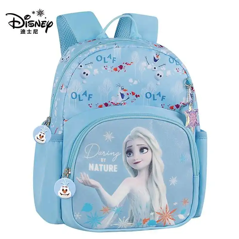 Disney-mochilas escolares de Frozen para niñas, mochila de Elsa, Anna, guardería, adecuada para niños de 2 a 6 años, súper ligera, resistente al agua