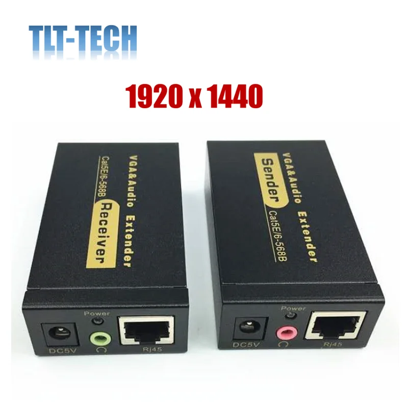 Cat5e/6 케이블로 오디오가있는 VGA UTP extender VGA AV extender 리피터 오디오 전원 어댑터가있는 최대 100M