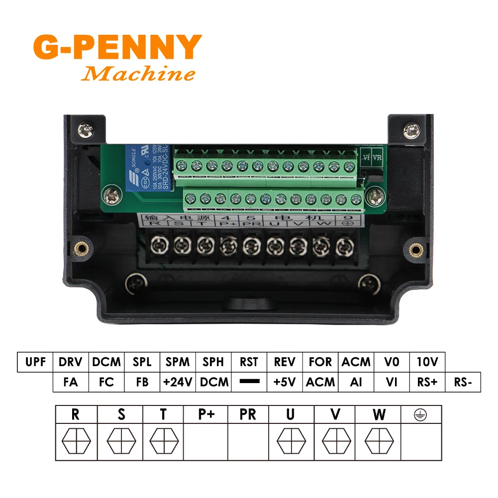 220V 380V 2.2KW CNC Air Cooling Spindle motor ER20 4pcs bearings with 2.2KW Variable Frequency Driver VFD 80mm clamping bracket