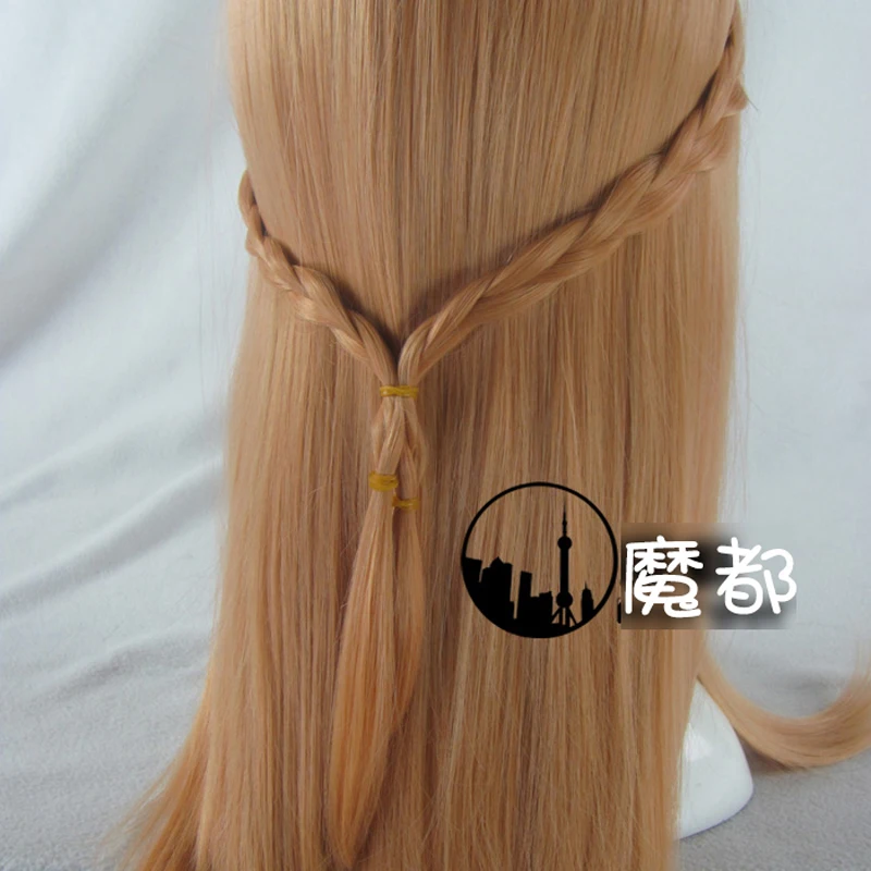 Anime Sword Art Online Yuuki Asuna Long wig Cosplay Costume SAO Yuki Asuna Women Synthetic Hair Halloween Party Role Play wigs