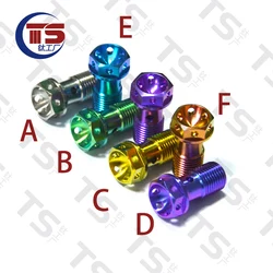 TS Titanium Bolt M10x1.0P /1.25P Disc Head Screws For Brake Hose Line Master Hole Clutch Banjo Bolt  Motorcyle Parts