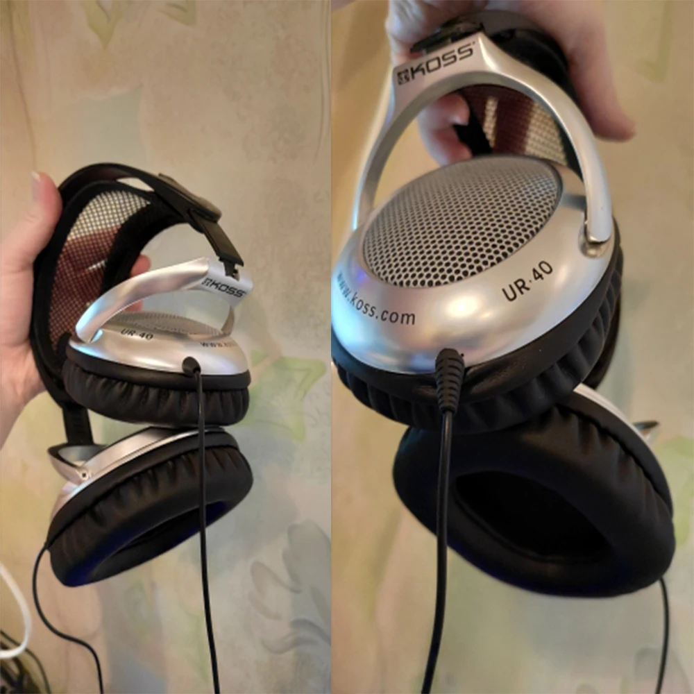 KQTFT 1 par de almohadillas de repuesto de cuero de terciopelo para auriculares Koss UR-40 funda para orejeras tazas de cojín