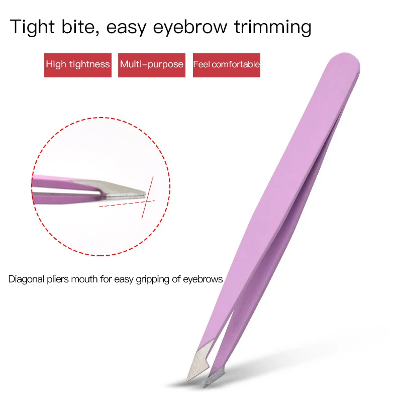 1/2PCS Styles Tip Flat Eyebrow Tweezers Stainless Steel Point Tip Slant Hair Removal Beauty Makeup Tool Accessory Lash Tweezers