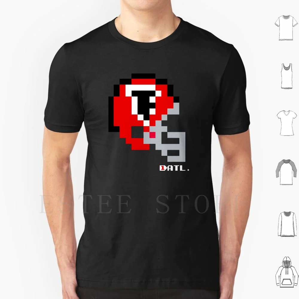 Atl Vintage Red Helmet-Tecmo Bowl Shirt T Shirt Print Cotton Atl Falcon Tecmo Bowl 8 Bit Football Video Game