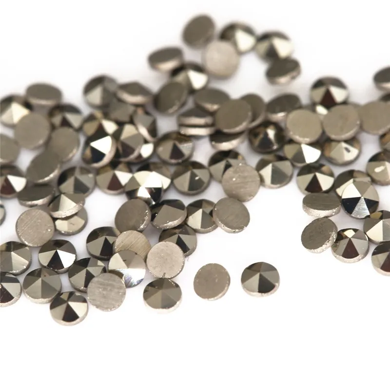 50pcs/lot 1.0mm-2.0mm Round Cut Flat Back Loose Natural Marcasite Stone For DIY Jewelry Gems