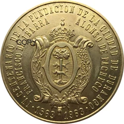 1563 Mexico Gold Medal 1963 MO 400 th Anniversary Coin Metal Brass Souvenir Collectible Replica Coins