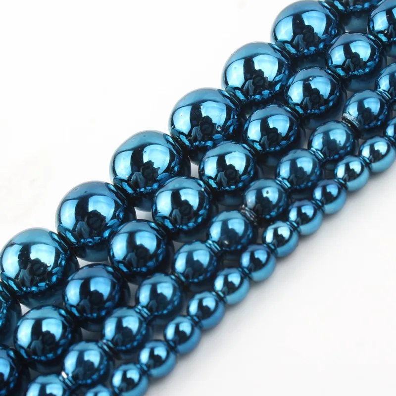 AAA Red Blue Green Color Hematite Natural Stone Beads Round Loose beads For Jewelry Diy Bracelet  Making 3/4/6/8/10mm