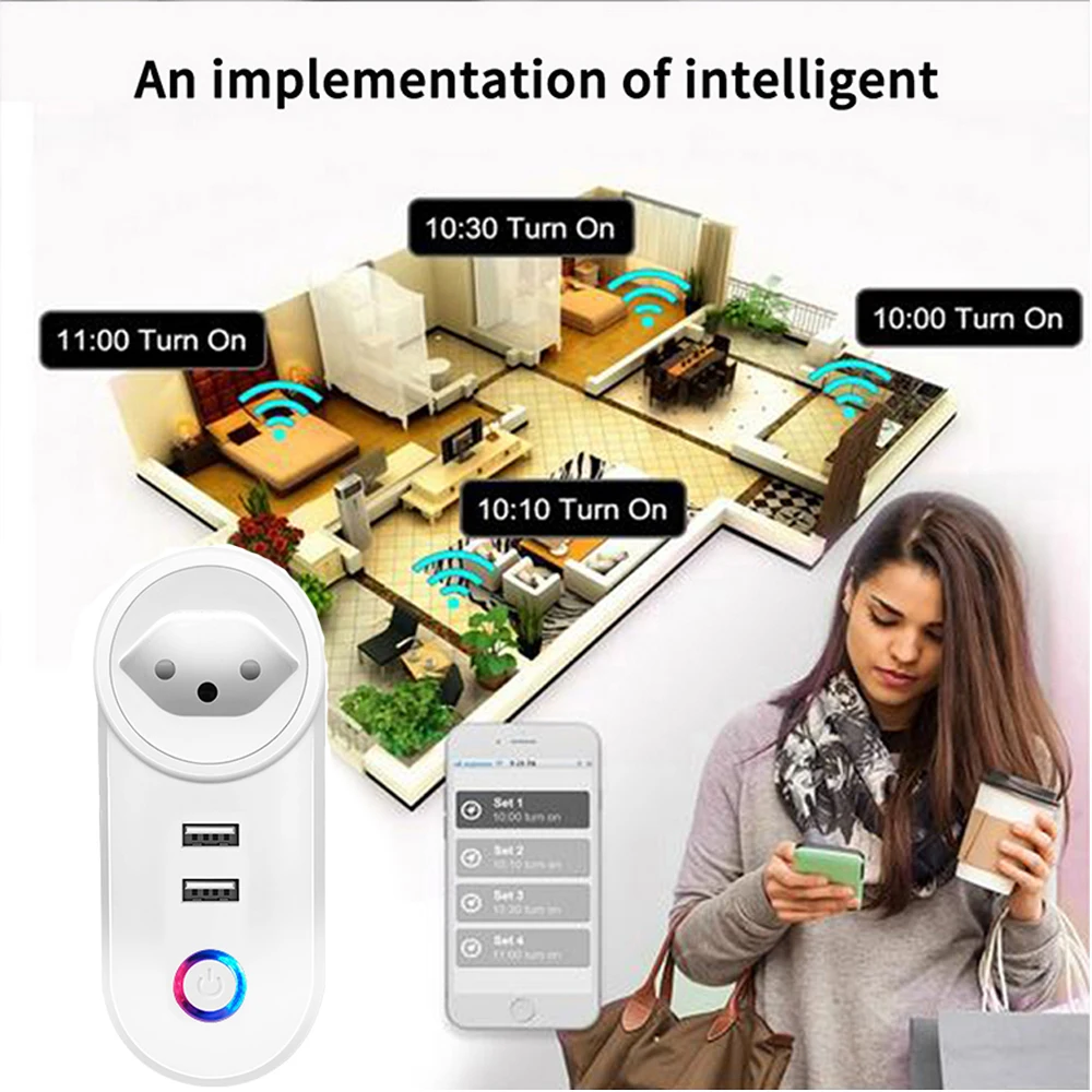 Wifi Smart Switzerland Socket Wi-Fi Mobile Wireless SW Plug 16A  Tuya APP Remote Control Work For Alexa Google Home