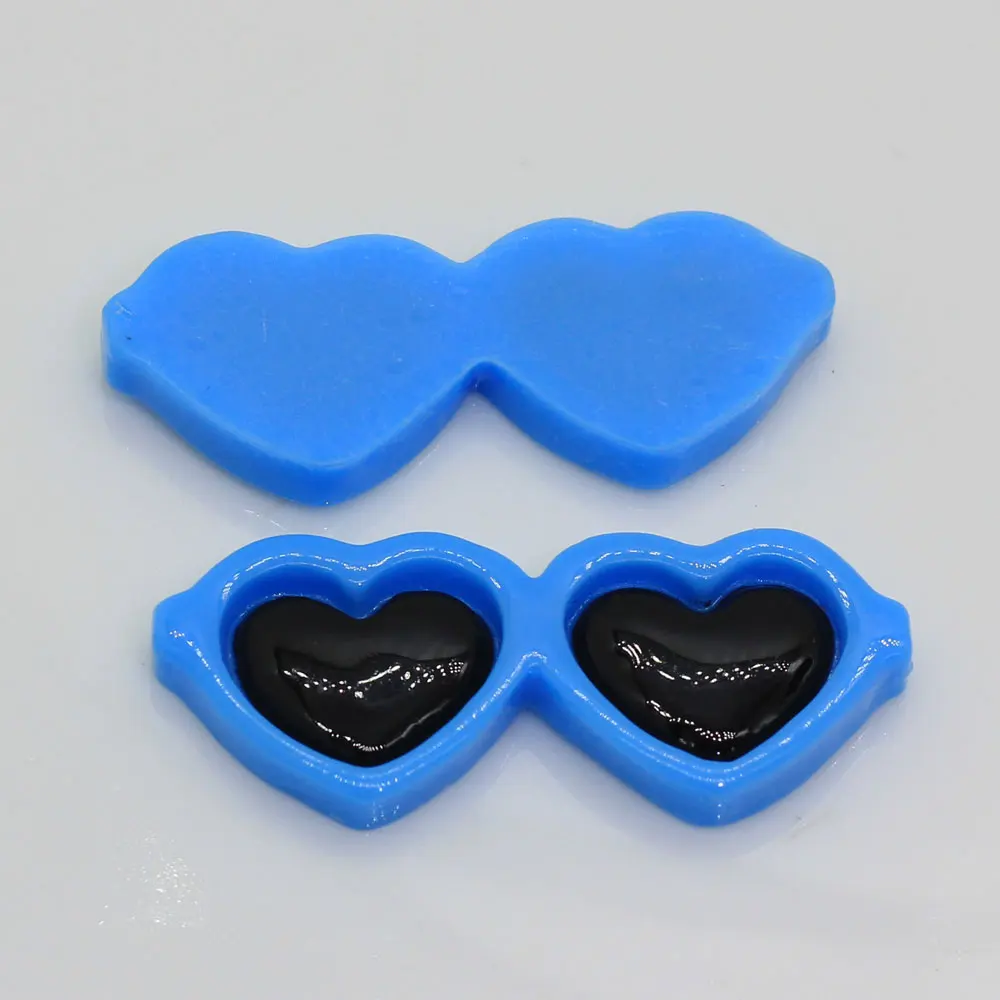 100/50pcs Mixed Heart Sun Glasses Resin Decoration Crafts Kawaii Flatback Cabochons Scrapbook DIY Accessories Buttons