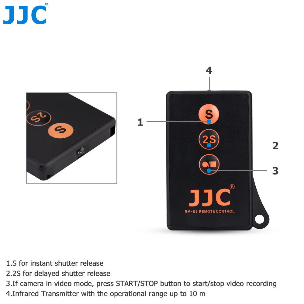 JJC Wireless Remote Control with CR2025 Battery for Sony A7III A7 III A7S III II A7RIV A6000 Alpha 6000 A6400 Camera Accessories