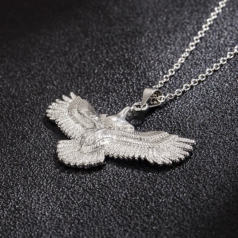Trendy Silver 925 Chain Necklace For Men Jewelry Popular Animal Eagle Pendant Necklace Male Party Accessories Choker Present Boy