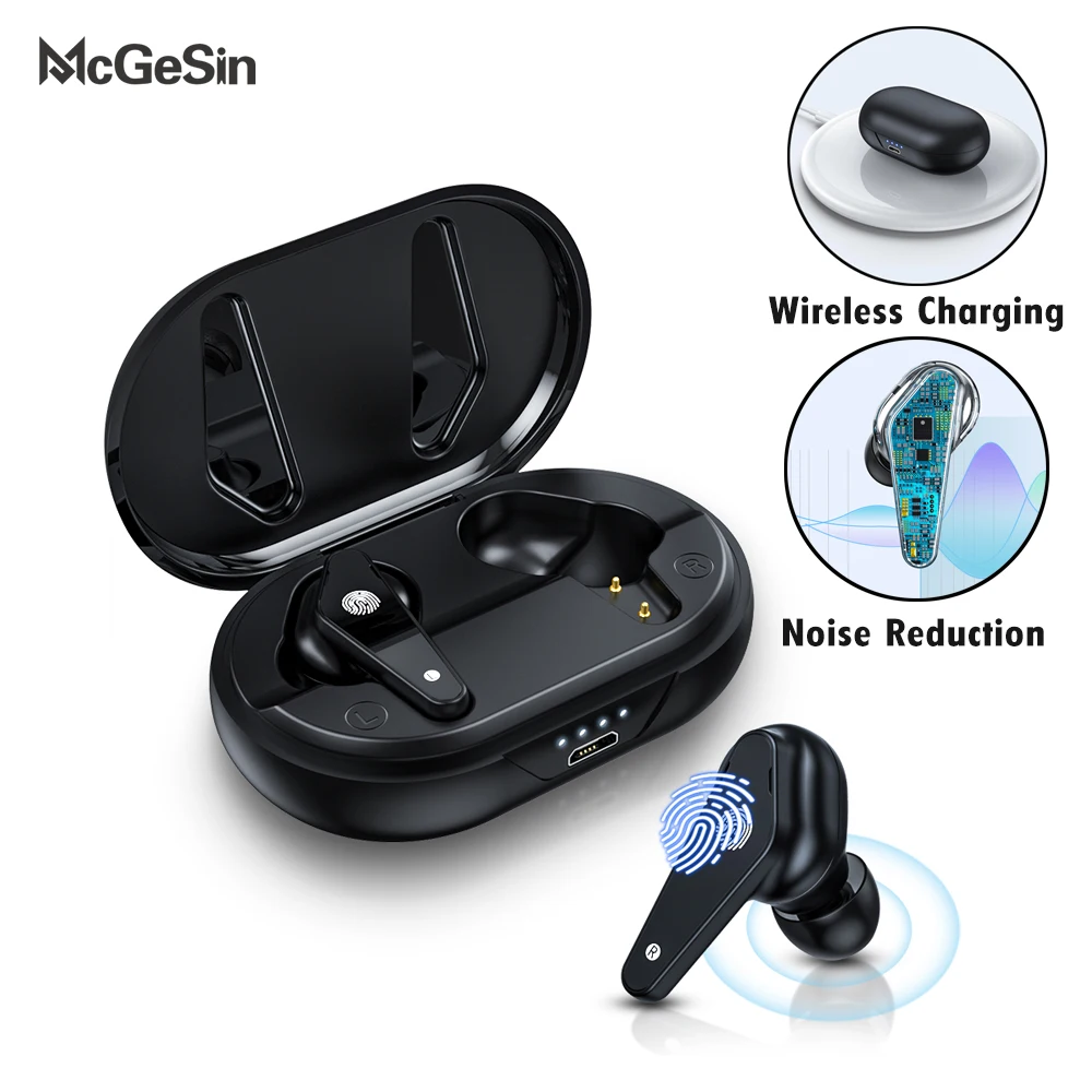 TWS Earphones Wireless Bluetooth Headphones Touch Control Sport Earbuds Noise Reduction Music Headsets With Microphone