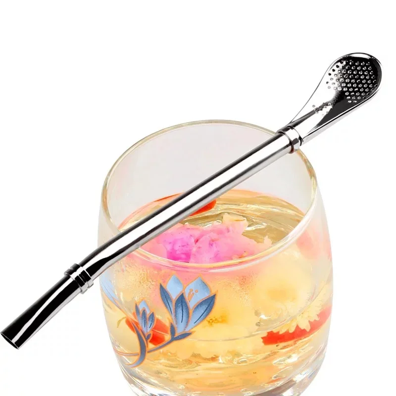 (1pcs) Double Rings 15cm Stainless Steel Straw Yerba Mate Straw Bombilla Filter Straw - view 6