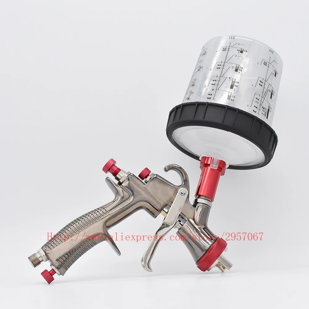 Imagem -03 - Lvlp Pistola de Pulverização Gravidade Pistola 1.3 mm 600cc Copo Manual Pistola com Pistola Acessórios