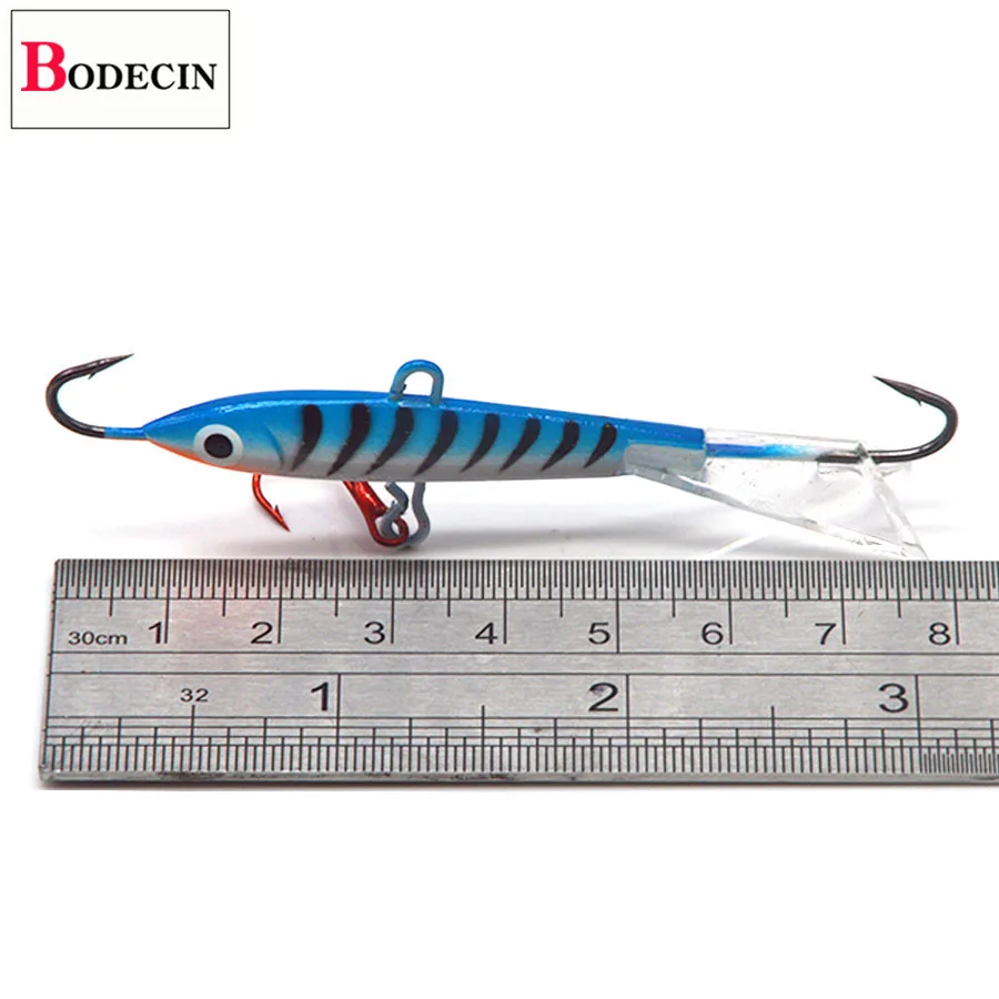 Ice Fishing Lure Hook Tackle Trout Jigging Balancer Hard Metal With Fake/Jig Bait Boxe Winter Wobblers Lead Head 1pcs 83mm/18g