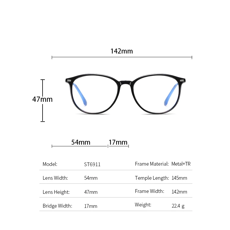 Reven Jate 6911 Alloy Glasses Frame Men Ultralight Women Vintage Round Prescription Eyeglasses Retro Optical Frame Eyewear