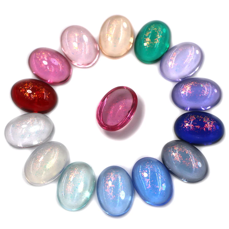 10x14 مللي متر البيضاوي الشكل الراتنج ستراس فلاتباك بريق سطح الراين الغراء على مسمار الفن/جراب هاتف/المواد اليدوية اكسسوارات