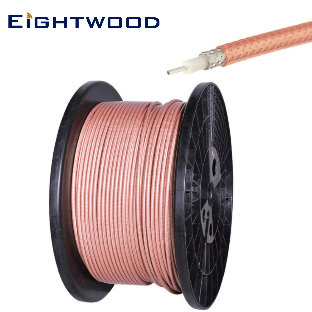 

Eightwood 100 Feet RG400 M17/128-RG400 Double Copper Braid Shielded High 200°C Temperature Resistance RF Coaxial Cable