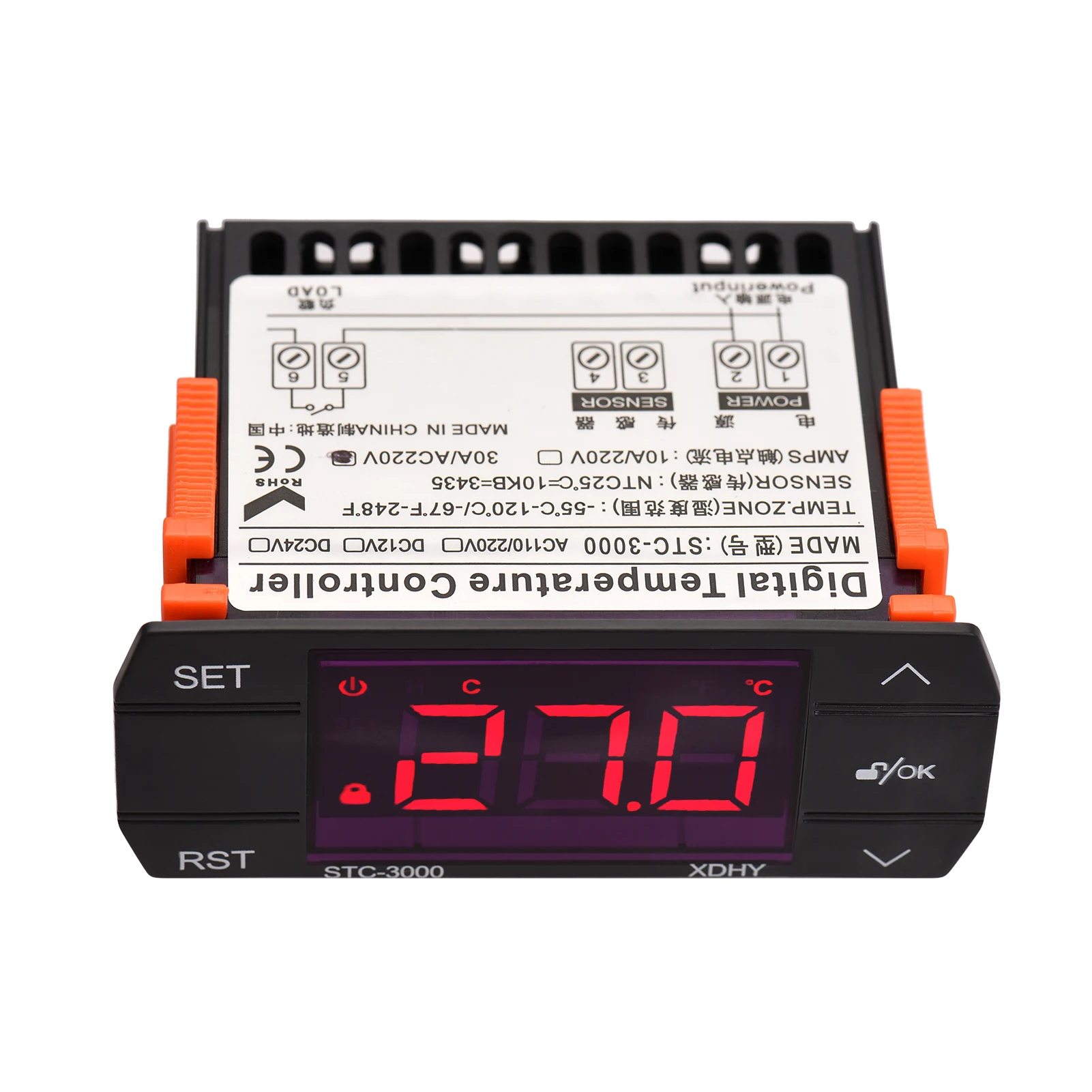 

30A Digital Temperature Controller STC-3000 Intelligent Temperature Regulator AC 220V Refrigerator Thermostat