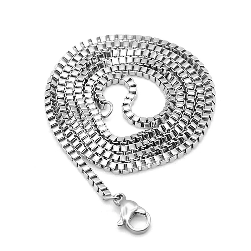 Edelstahl-Boxkettenhalskette DIY Schmuckzubehör für Männer und Frauen Großhandel Gliederketten Zubehör 1,5mm 2mm 2,5mm 3mm – Detail 2