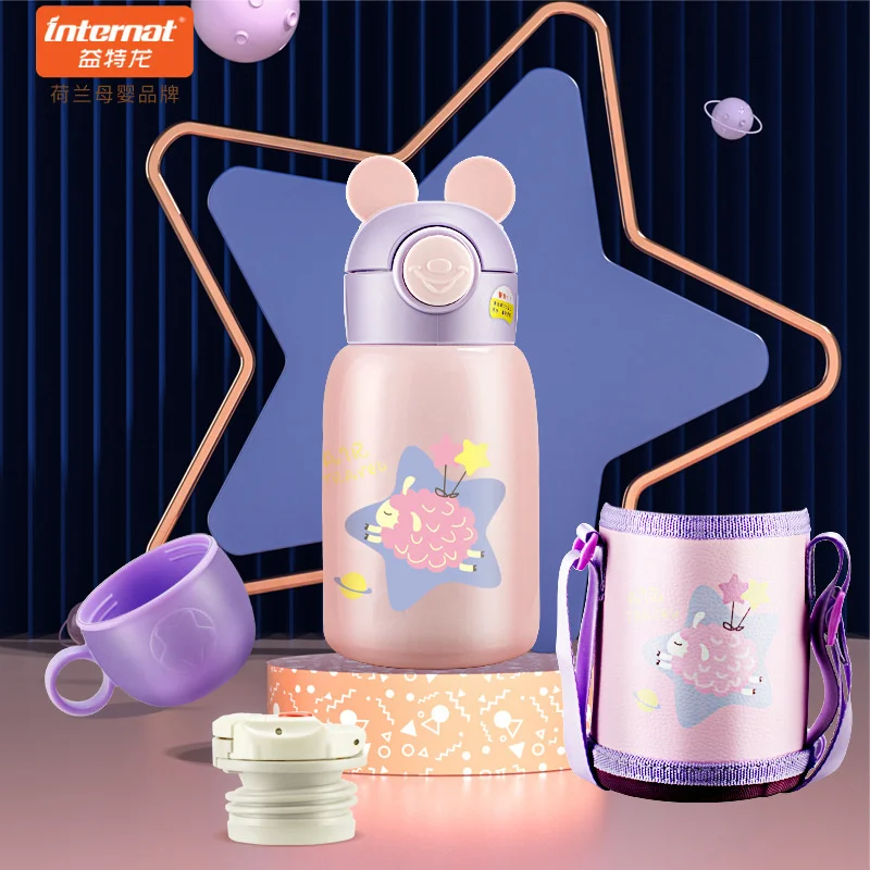 

Internat 500ml Baby Drinking Bottles Baby Leak-poof Thermal Cup with Cover 316 Stainless Steel Thermos Children Portable Cups